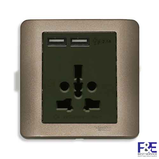 Ổ cắm đa năng và USB đôi E8442616USB_SZ_G19