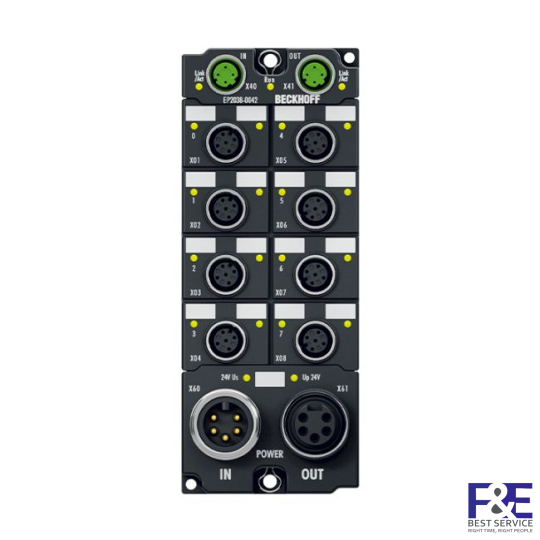 EP2038-0042 | EtherCAT Box, 8-channel digital output, 24 V DC, 2 A, M12, with diagnostics