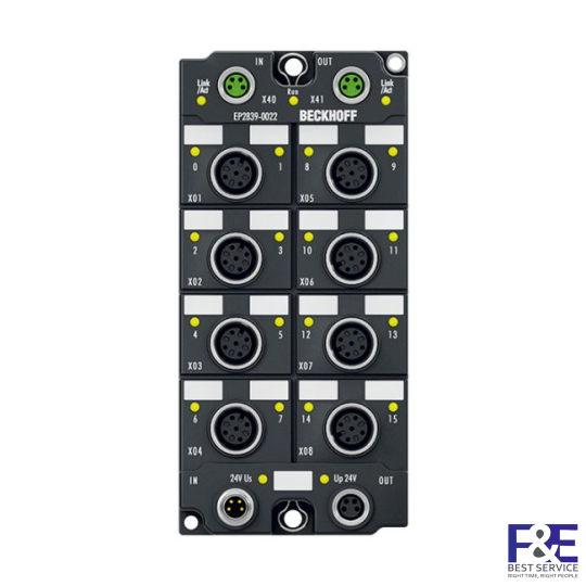 EP2839-0022 | EtherCAT Box, 16-channel digital output, 24 V DC, 0.5 A, M12, with diagnostics