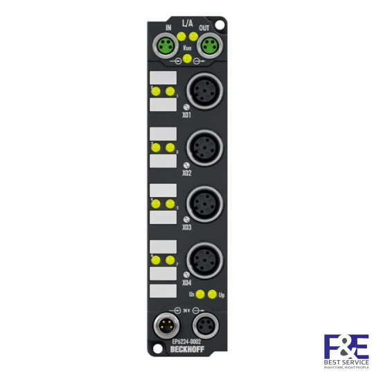 EP6224-0002 | EtherCAT Box, 4-channel communication interface + 4-channel digital input, IO-Link, master, Class A, M12