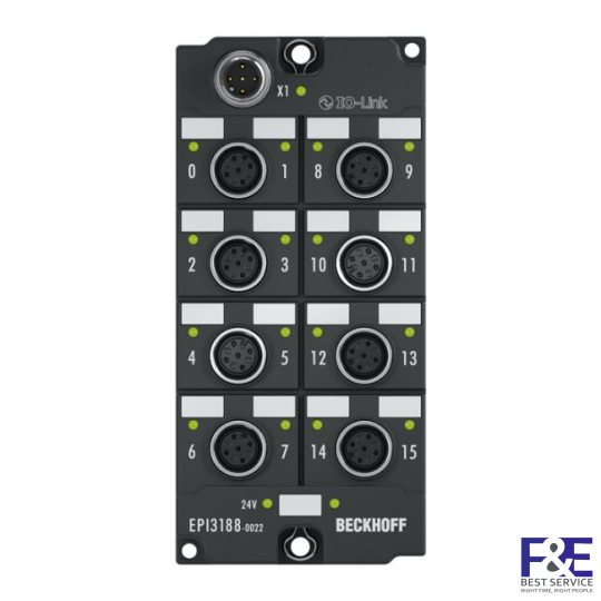 EPI3188-0022 | IO-Link box, 8-channel analog input, multi-function, ±10 V, 0/4…20 mA, 16 bit, single-ended, M12