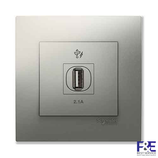 Ổ cắm sạc USB đơn 2.1A Schneider KB31USB_AS_G19