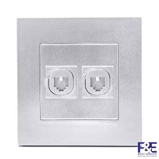 Ổ cắm điện thoại đôi Schneider KB32TS_AS