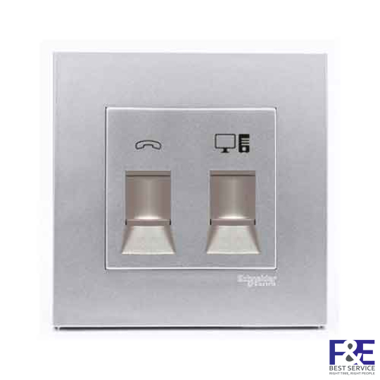 Ổ cắm mạng + điện thoại KB32TS_RJ5E_AS