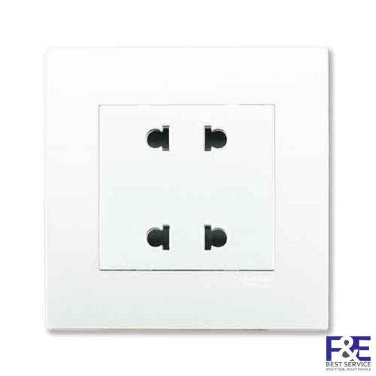 Ổ cắm đôi 2 chấu 10A KB426US2_WE_G19