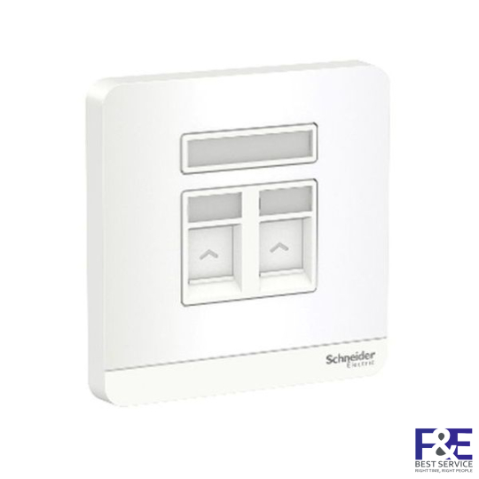 Ổ cắm điện thoại và mạng cat5e Schneider E8332TDRJS5_WE_G19