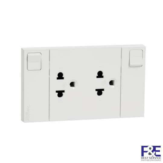 Ổ cắm đôi 3 chấu Schneider M3T_SIS_WE