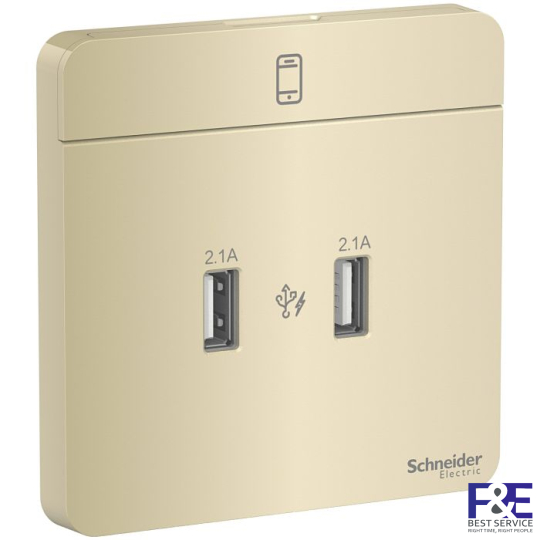Ổ sạc USB đôi 2.1A Schneider E8332USB_WG_G19