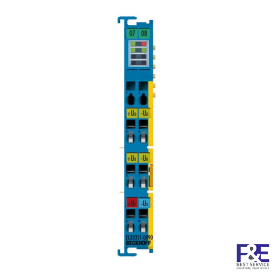 ELX3351-0090 | EtherCAT Terminal, 1-channel analog input, measuring bridge, full bridge, 24 bit, Ex i, TwinSAFE SC