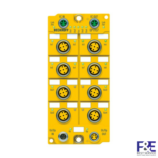 EP1957-0022 | EtherCAT Box, 8-channel digital input + 4-channel digital output, 24 V DC, 0.5 A, M12, TwinSAFE, TwinSAFE Logic