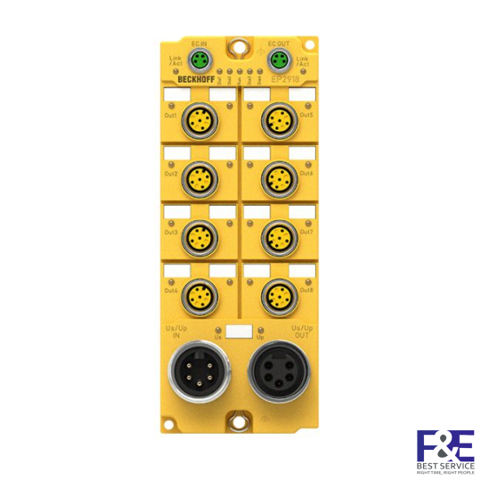 EP2918-0032 | EtherCAT Box, 8-channel digital output, 24 V DC, 2 A, M12, TwinSAFE, TwinSAFE Logic