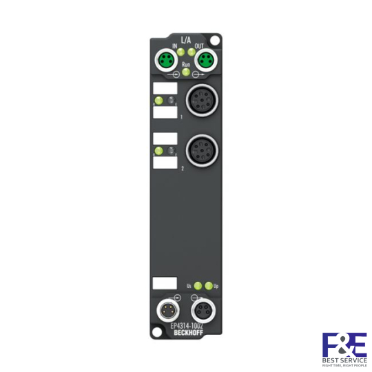 EP4314-1002 | EtherCAT Box, 2-channel analog input + 2-channel analog output, multi-function, ±20 mA, 16 bit, differential, M12