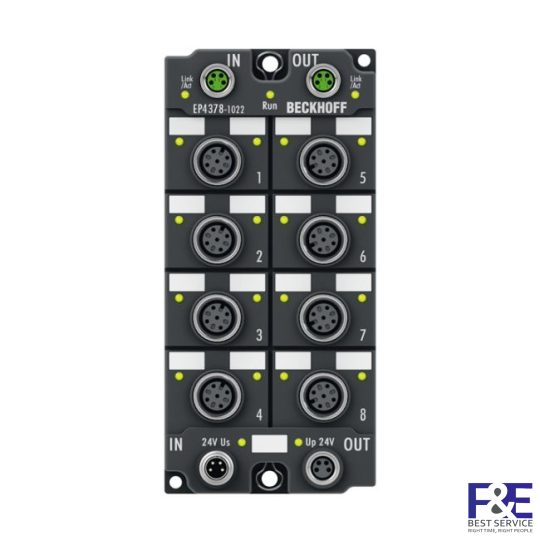 EP4378-1022 | EtherCAT Box, 4-channel analog input + 4-channel analog output, multi-function, ±10 V, 0/4…20 mA, 16 bit, single-ended, M12