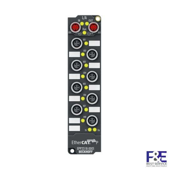 EPP2318-0001 | EtherCAT P Box, 4-channel digital input + 4-channel digital output, 24 V DC, 10 µs, 0.5 A, M8