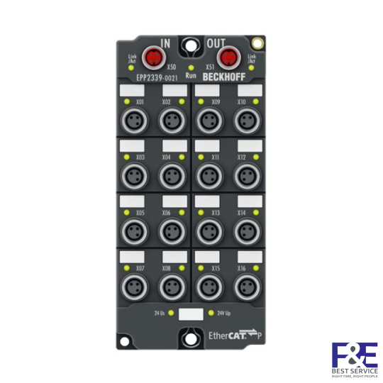 EPP2339-0021 | EtherCAT P Box, 16-channel digital combi, 24 V DC, 3 ms, 0.5 A, M8