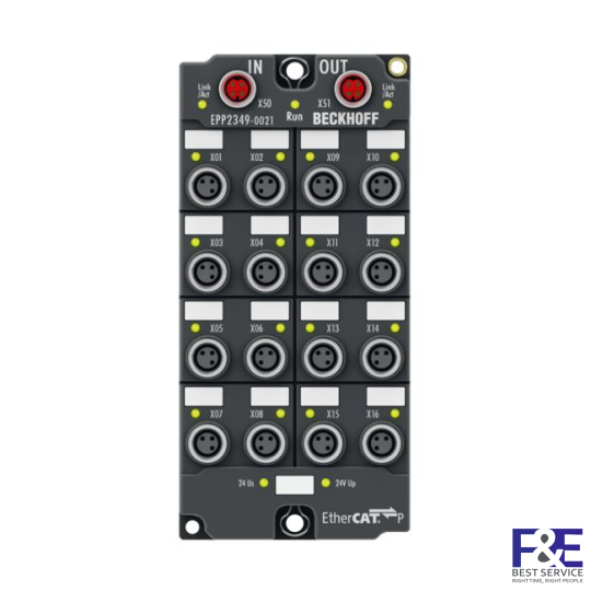 EPP2349-0021 | EtherCAT P Box, 16-channel digital combi, 24 V DC, 10 µs, 0.5 A, M8