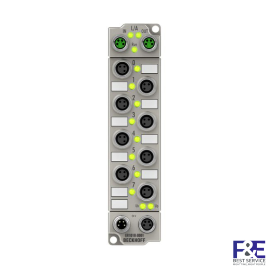 ER1018-0001 | EtherCAT Box, 8-channel digital input, 24 V DC, 10 µs, M8, zinc die-cast