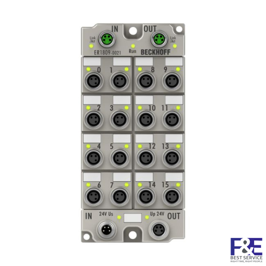ER1809-0021 | EtherCAT Box, 16-channel digital input, 24 V DC, 3 ms, M8, zinc die-cast