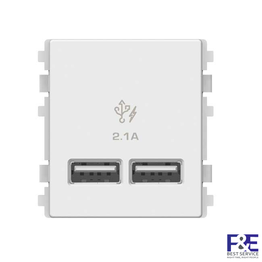 Ổ sạc USB 2.1A đôi Schneider 8432USB_WE size M
