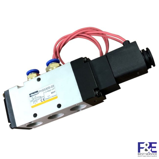 Van điện từ Parker PHS-530S-03-220V 5 cửa 2 vị trí, 1 Coil, Ren 17