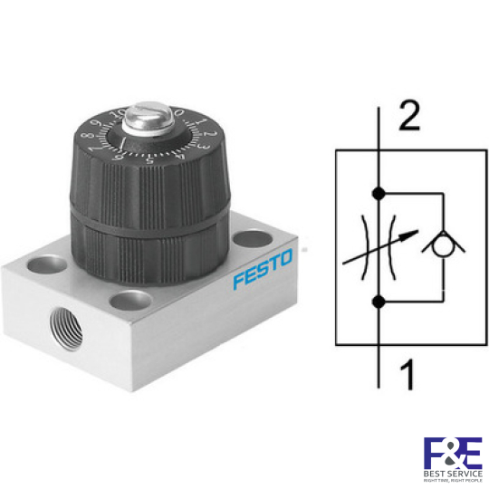 Van ti&#234;́t lưu Festo GRP-70-1/8-AL